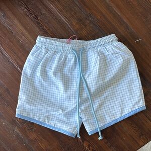 Blue Checkered Boy’s Swim Shorts